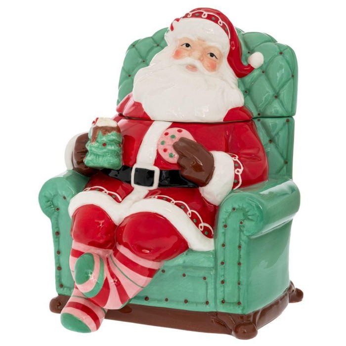 BABBO NATALE BARATTOLO CERAMICA 22X23X27CM